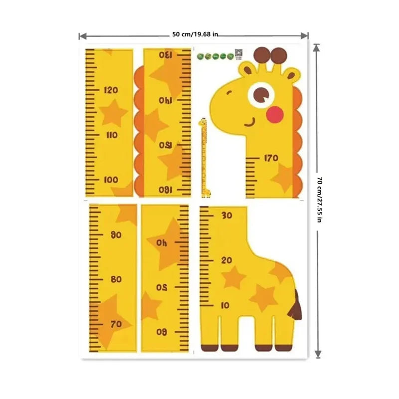 Cute Cartoon Height Sticker Unicorn Dinosaur Giraffe Wall Height Measuring Ruler Stickers For Kids Room Kindergarten Decor